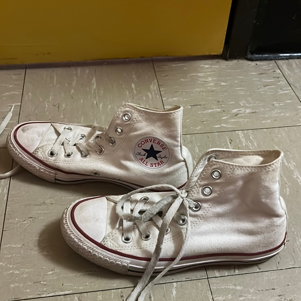 White Converse Hi-Top Sneakers